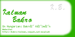 kalman bakro business card